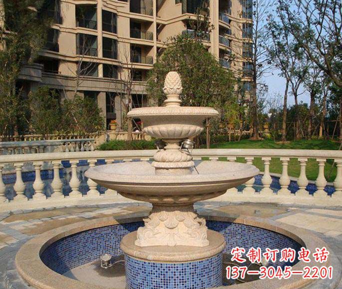 益阳小区景观多层喷泉石雕