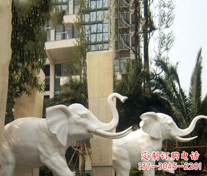 益阳小区景观汉白玉大象石雕