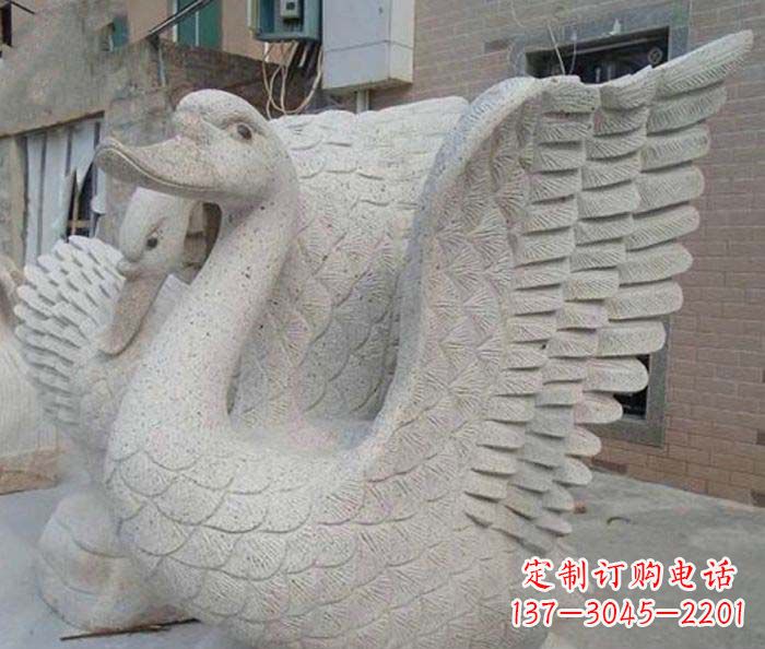 益阳小区景观天鹅石雕喷泉