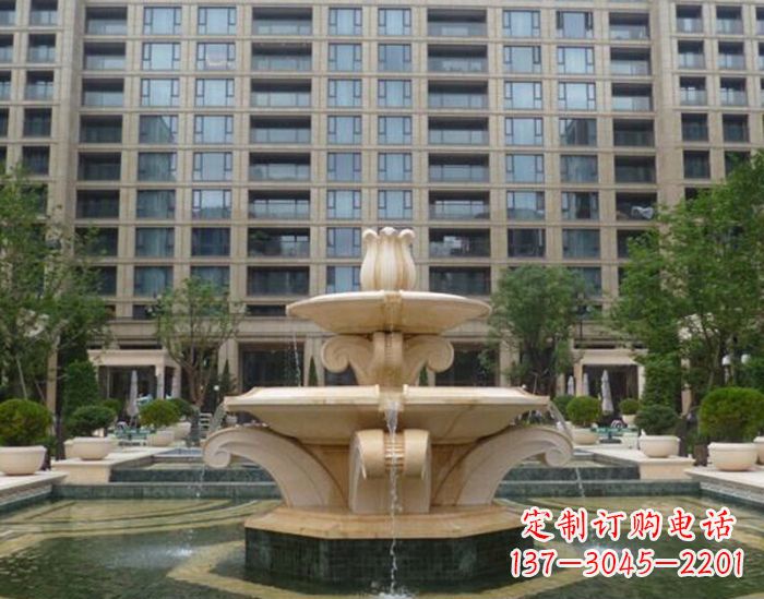 益阳小区景观晚霞红喷泉石雕 (2)