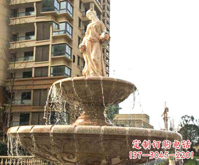 益阳小区景观西方女人喷泉石雕