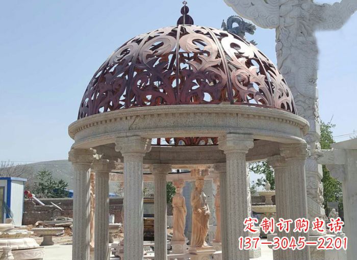 益阳小区欧式圆顶凉亭石雕 (3)