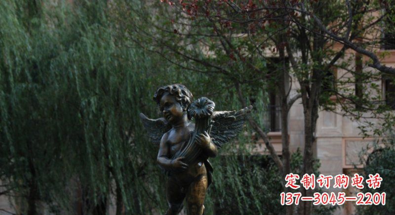 益阳小区欧式小男孩人物铜雕