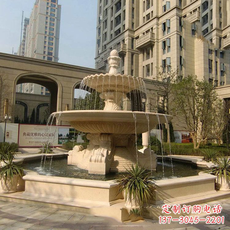 益阳小区庭院石雕欧式喷泉