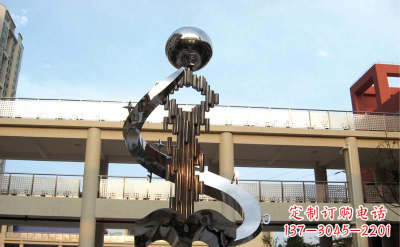 益阳校园不锈钢抽象钥匙和书籍雕塑