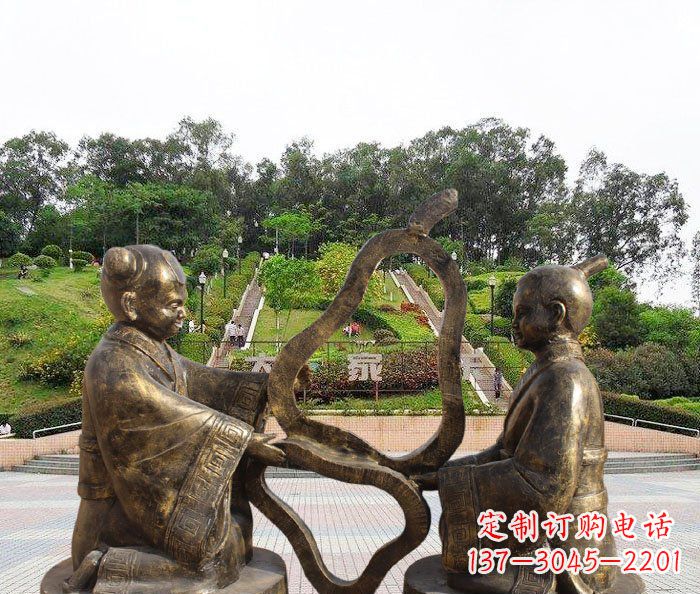 益阳校园抽象孔融让梨铜雕