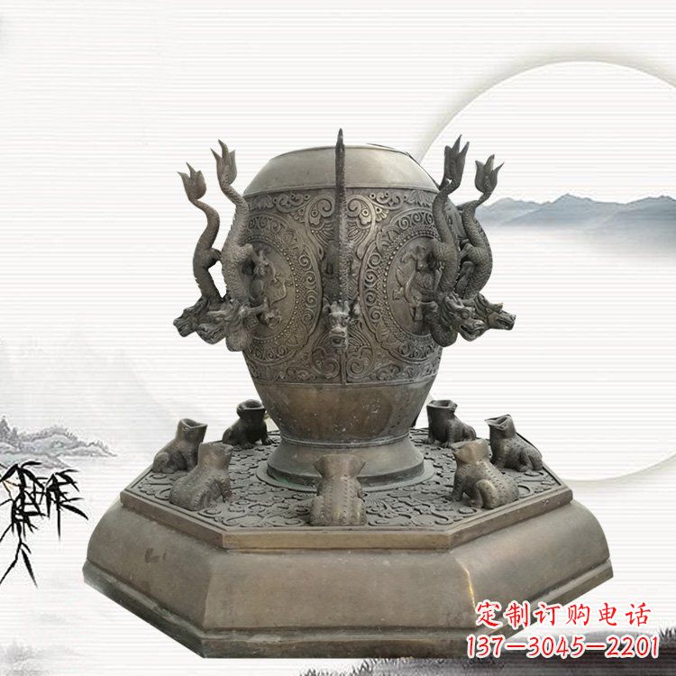 益阳校园地动仪铜雕