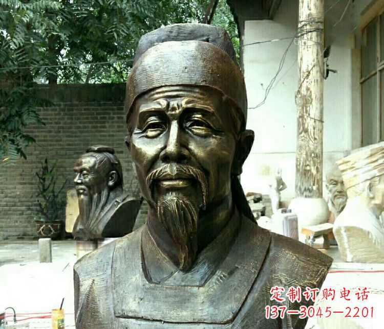 益阳校园杜甫胸像铜雕