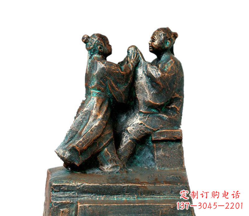 益阳校园古代孔融让梨人物铜雕
