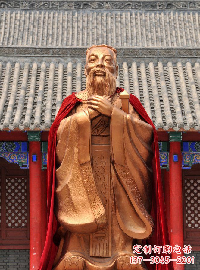 益阳校园古代名人孔子铜雕