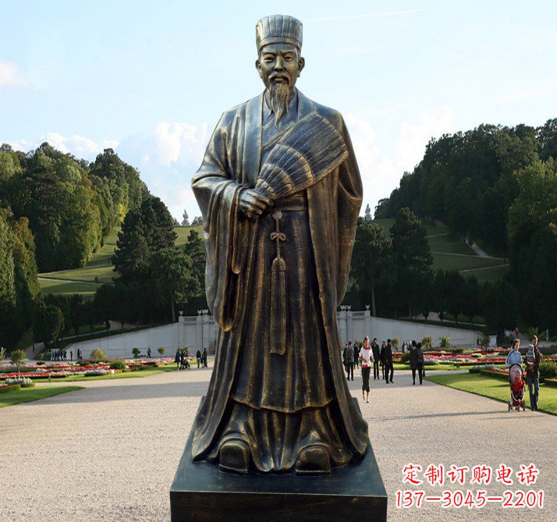 益阳校园古代名人诸葛亮铜雕