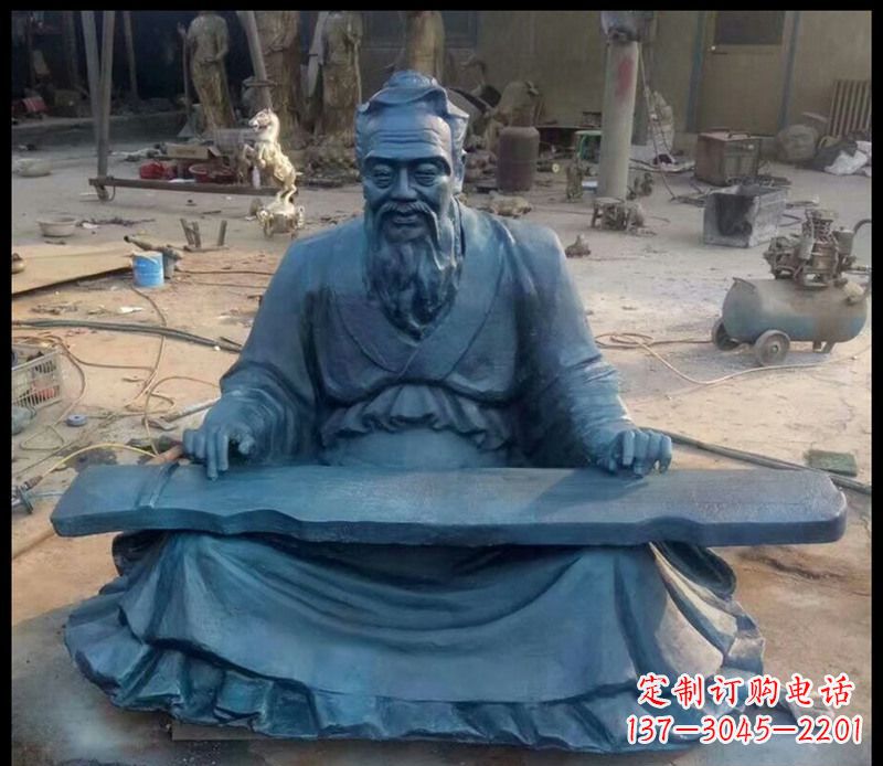 益阳校园孔子弹琴铜雕