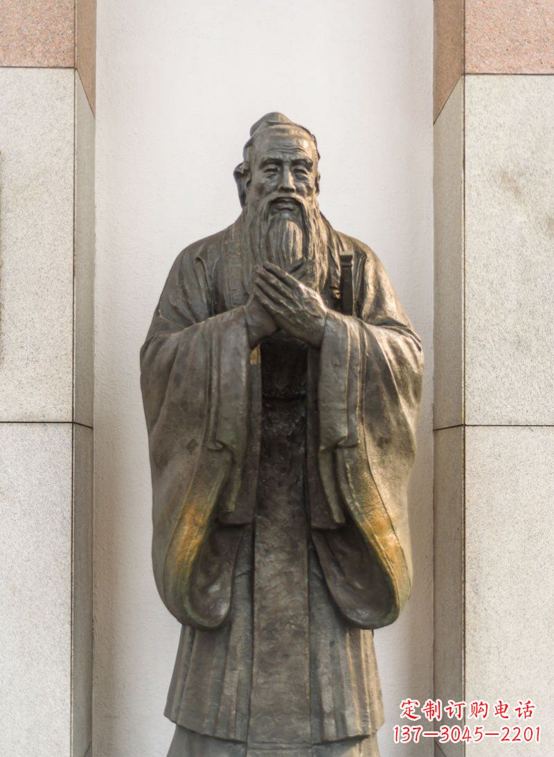 益阳校园孔子名人铜雕