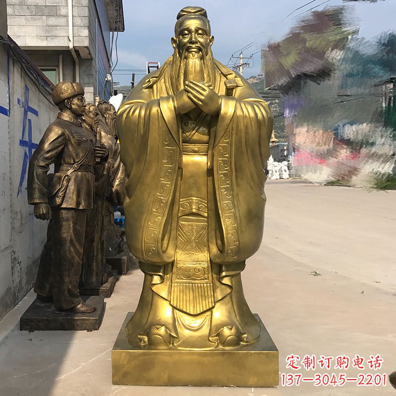 益阳校园孔子铜雕像