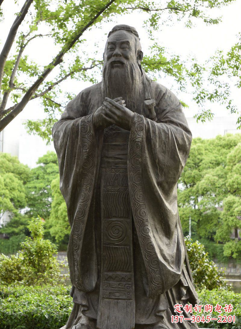 益阳校园孔子行教像铜雕 (2)