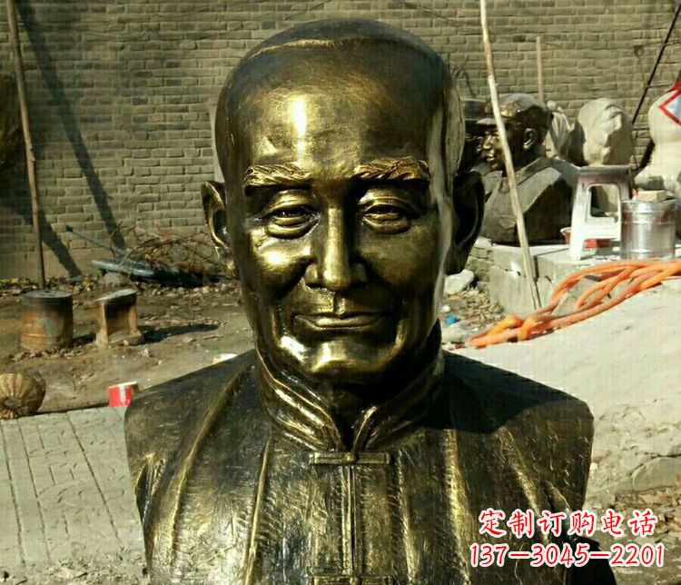 益阳校园名人叶圣陶胸像铜雕