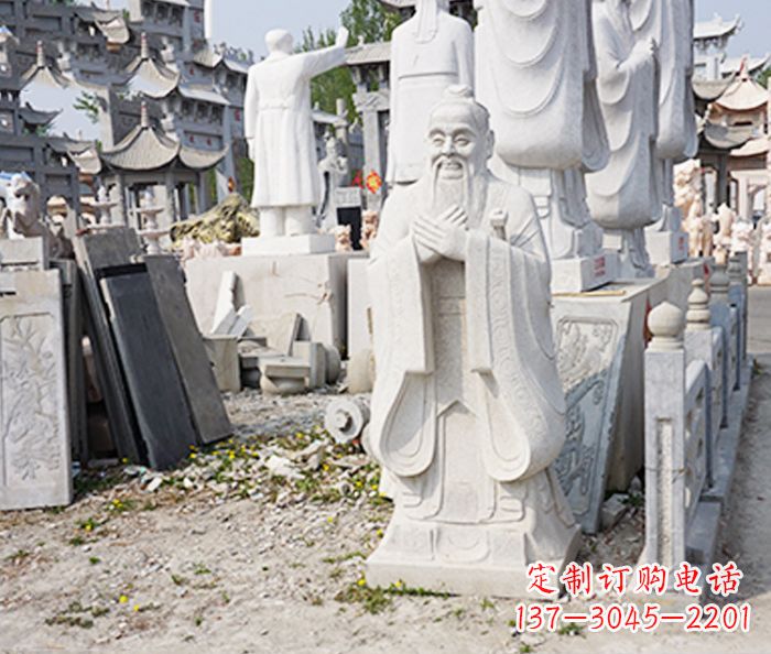 益阳校园人物孔子石雕 (3)
