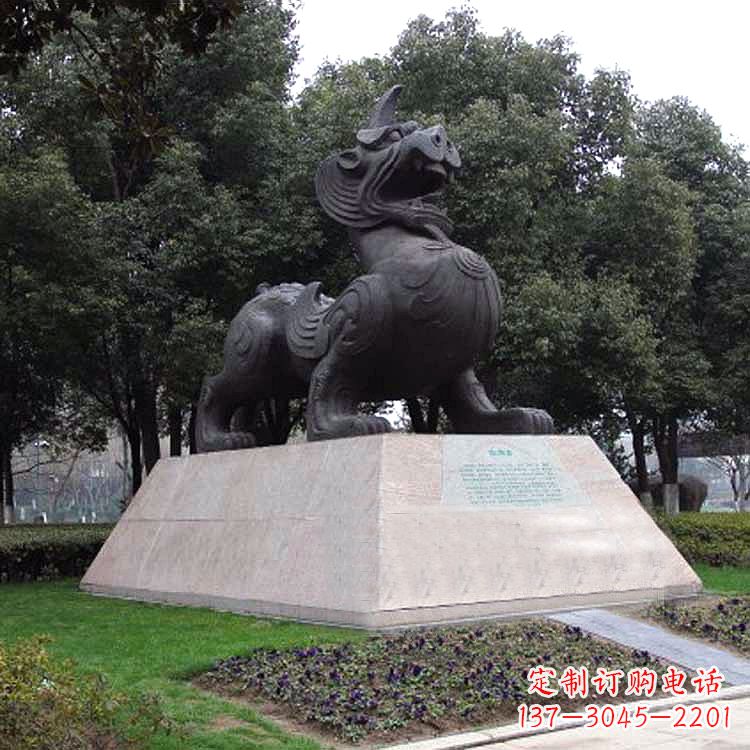 益阳獬豸神兽雕塑-公园上古神兽景观雕塑