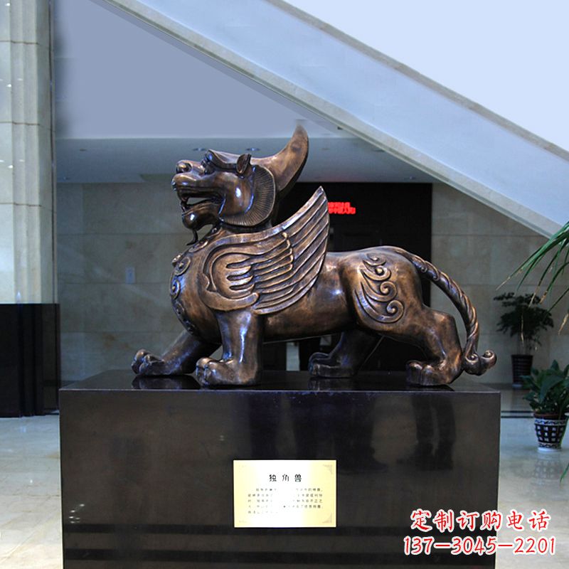 益阳獬豸铜雕摆件-法院公正神兽雕塑