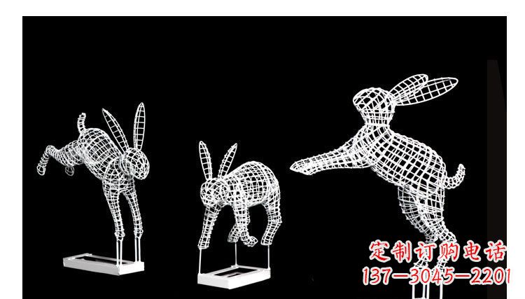 益阳休闲不锈钢镂空兔子雕塑