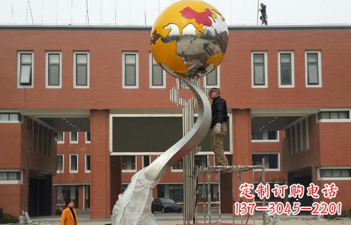 益阳学校不锈钢地球雕塑