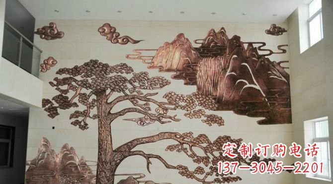 益阳迎客松铜浮雕