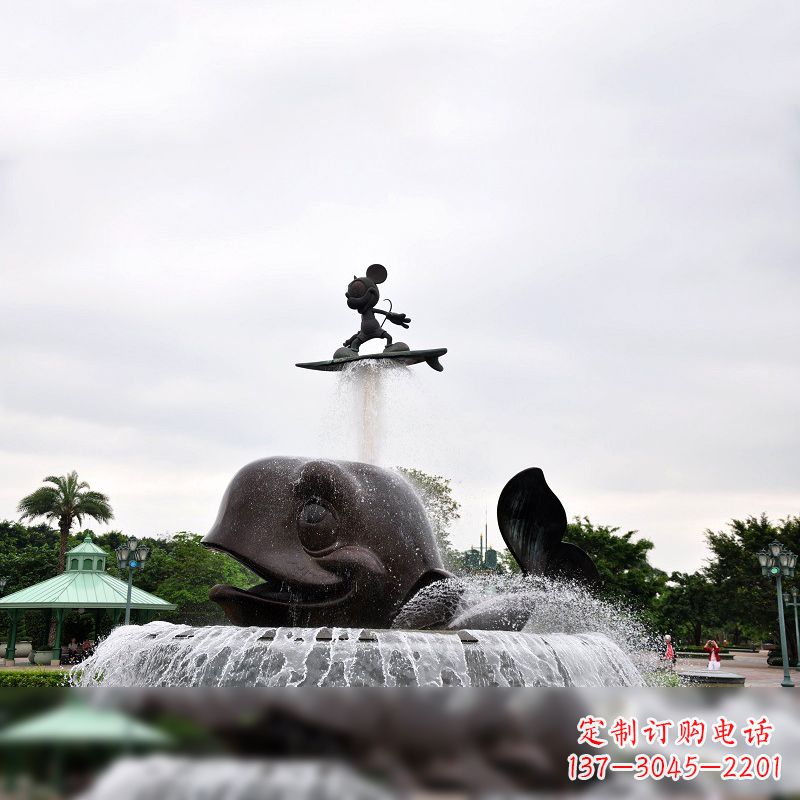 益阳鱼和小孩水景喷泉
