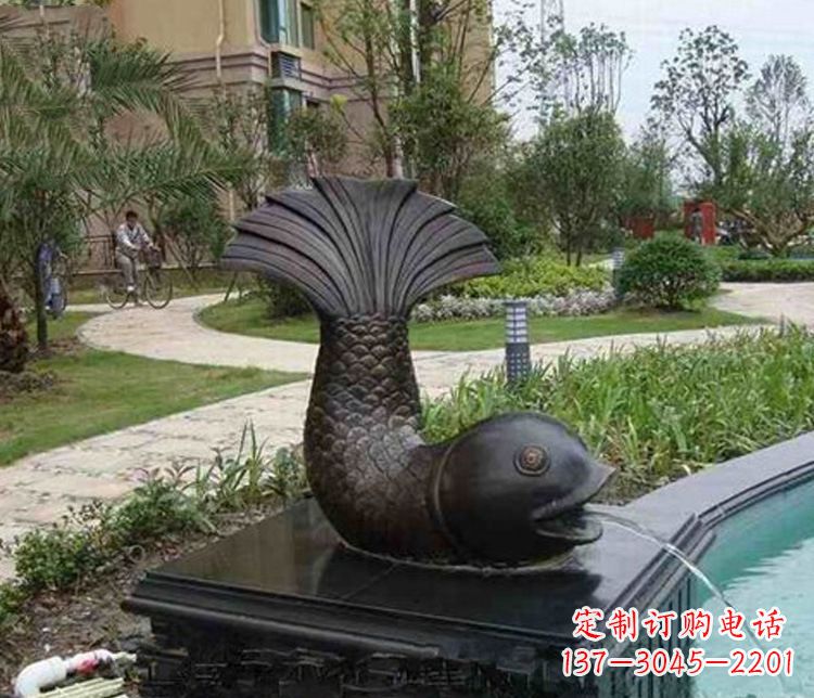益阳鱼喷泉铜雕