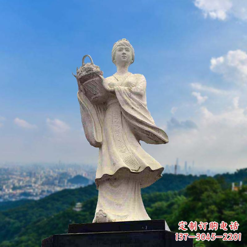 益阳虞姬景观石雕像-景区园林古代美女雕塑