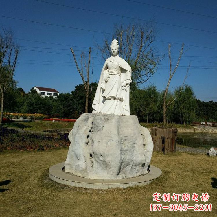益阳虞姬石雕塑-公园历史名人楚汉时期美女雕像