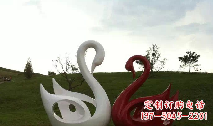 益阳园林不锈钢抽象天鹅雕塑