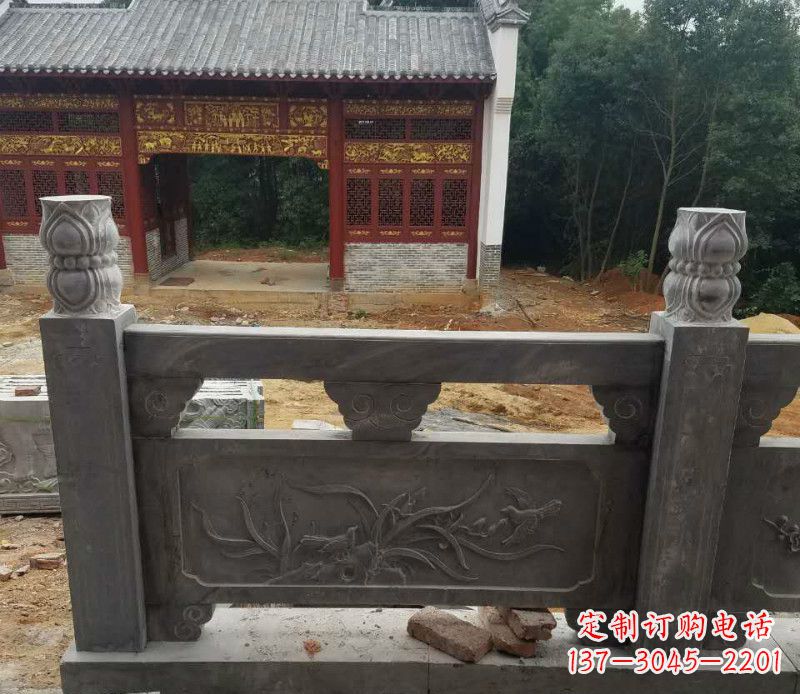 益阳园林仿古兰花石浮雕栏板景观石雕