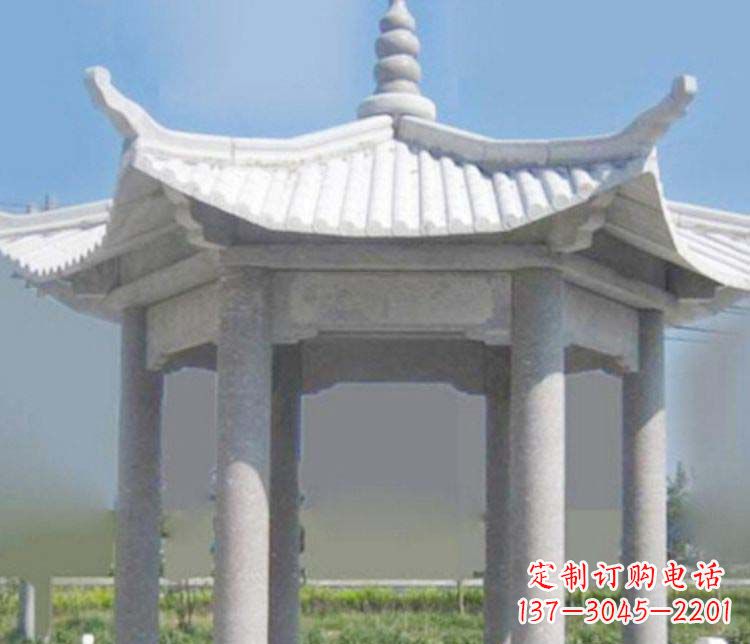 益阳园林仿古石凉亭景观石雕