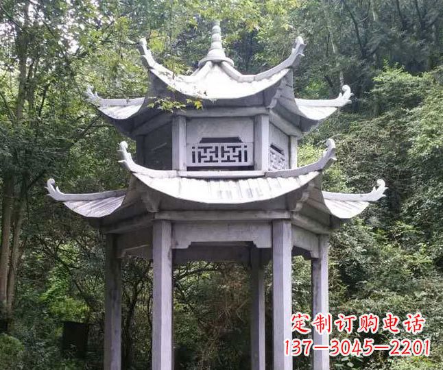 益阳园林仿古石凉亭景观石雕 (3)