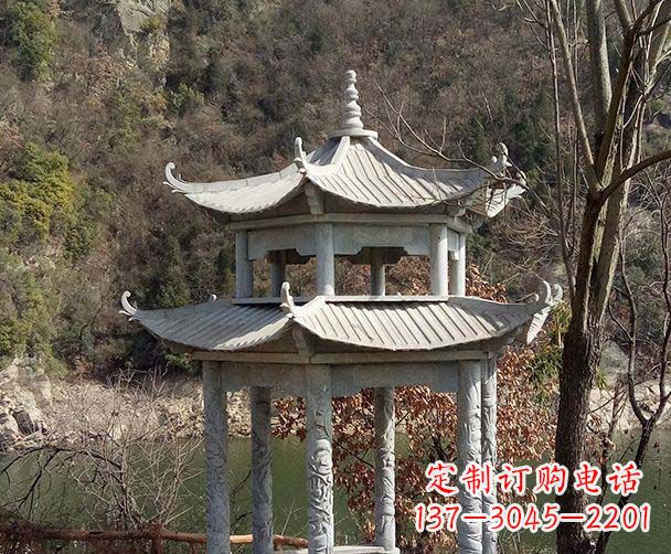 益阳园林仿古双层石雕凉亭