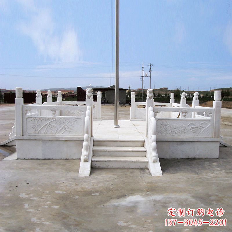 益阳园林广场升旗台汉白玉石雕国旗台