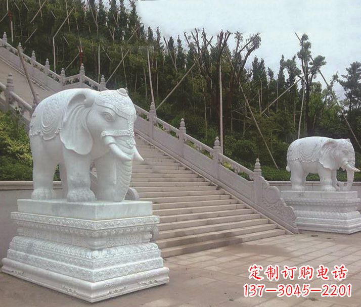 益阳园林汉白玉大象景观石雕