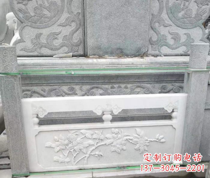益阳园林汉白玉石浮雕栏板 (3)