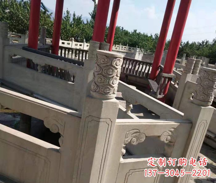 益阳园林景观大理石桥栏板石雕 (3)