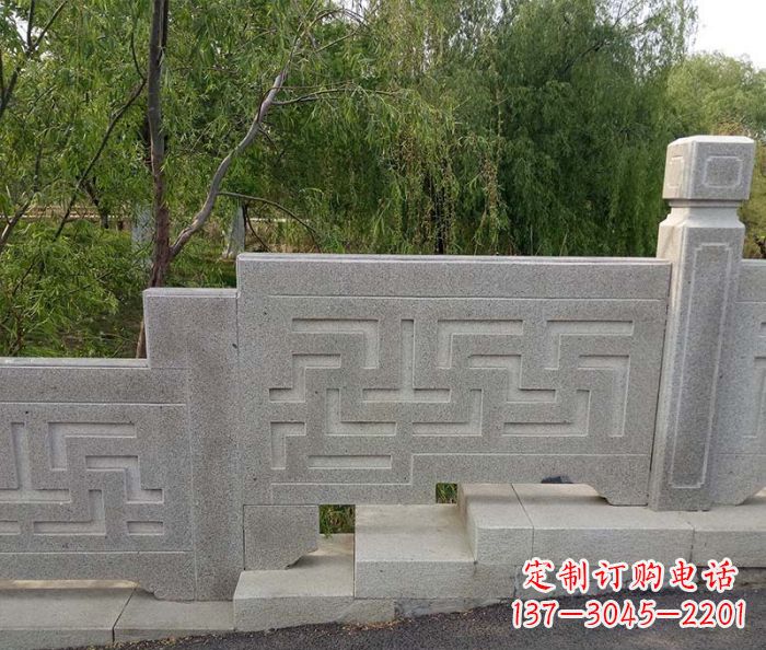 益阳园林景观大理石桥栏板石雕 (7)