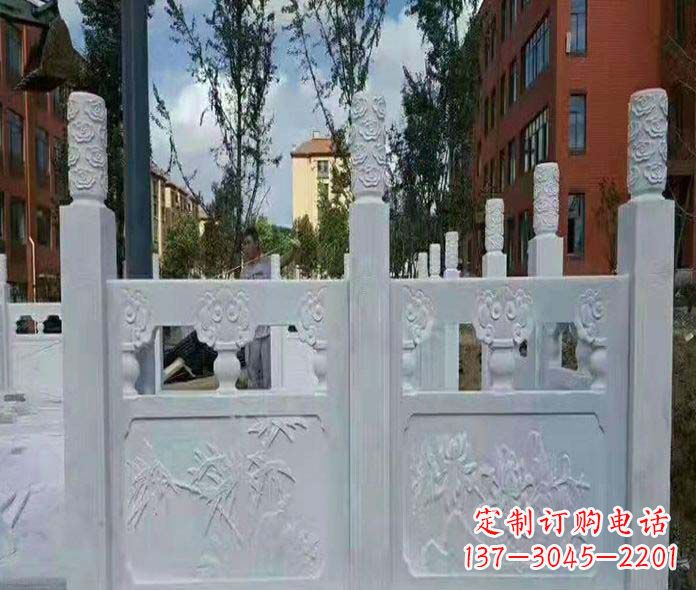 益阳园林景观大理石桥栏板石雕_2