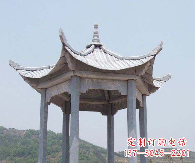 益阳园林景观单层石雕凉亭 (2)
