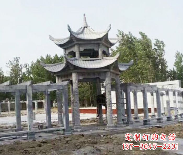 益阳园林景观多层凉亭石雕 (2)