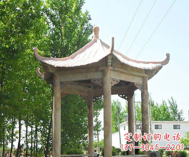 益阳园林景观单层石雕凉亭