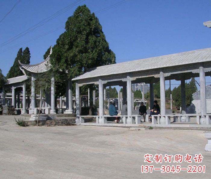 益阳园林景观仿古石雕长廊凉亭 (2)
