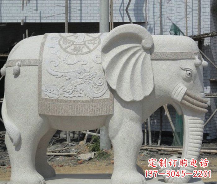 益阳园林景观驮宝大象石雕 (2)