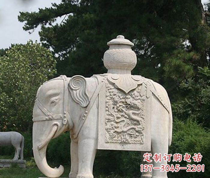 益阳园林景观驮宝大象石雕