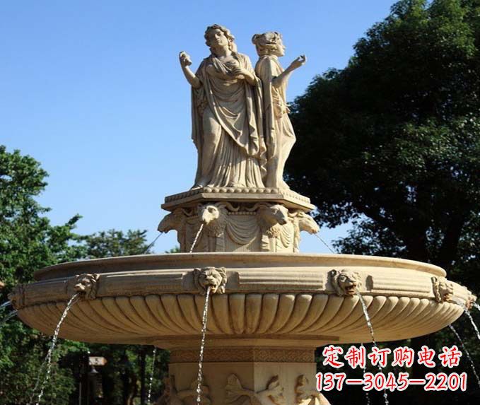 益阳园林景观西方人物喷泉石雕