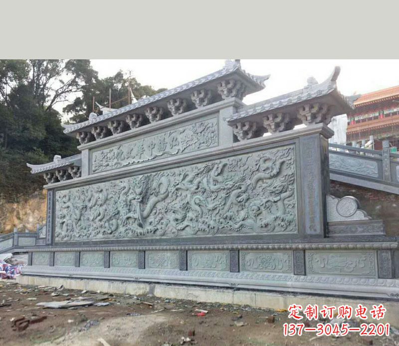 益阳园林九龙壁景观石雕 (2)