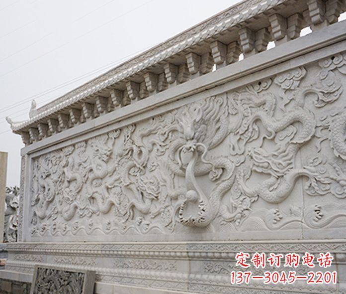 益阳园林九龙壁石雕影壁 (5)